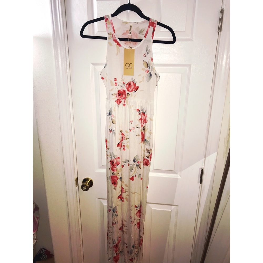 White Floral Maxi Dress